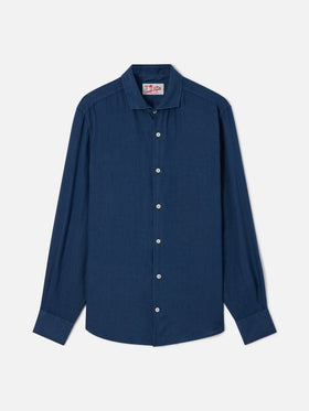 Chemise en lin bleu marine Pamplona 
