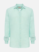 Sage green linen shirt Pamplona