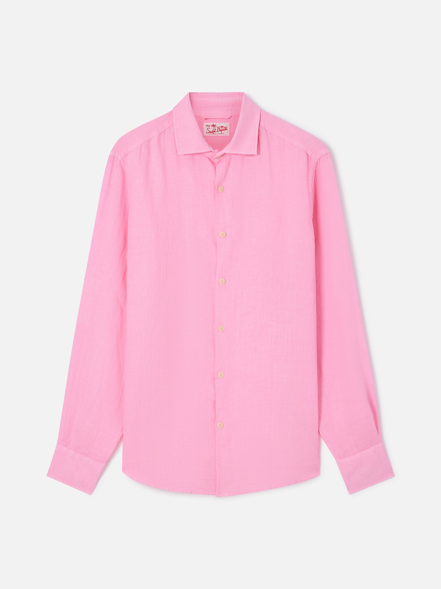 Chemise en lin rose fluo Pamplona 