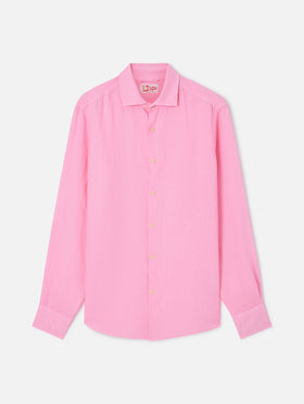 Chemise en lin rose fluo Pamplona 
