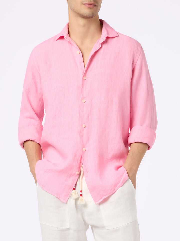 Camicia Pamplona in lino rosa
