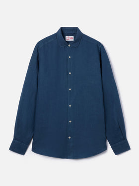 Navy blue linen shirt Pamplona