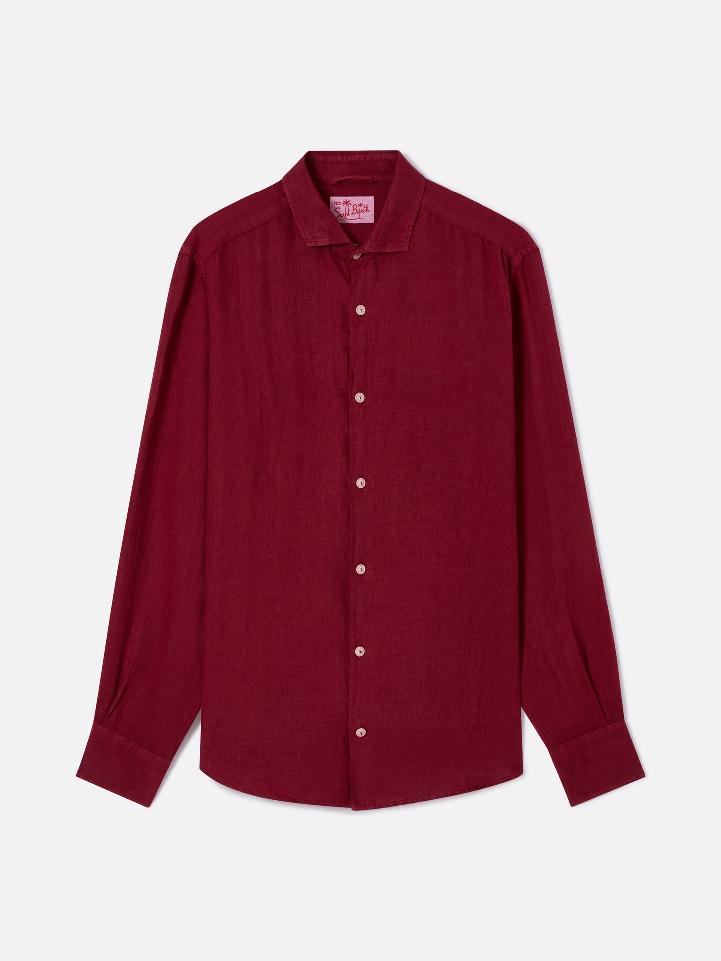 Chemise en lin bordeaux Pamplona 