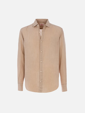 Herren beiges Leinenhemd Pamplona
