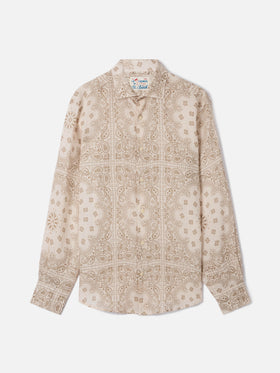 Pamplona linen shirt with all-over bandana print