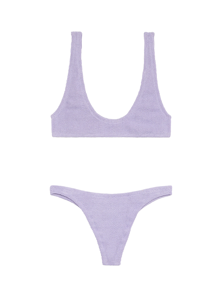 Woman lilac lurex tiny crinkle bralette bikini Pamy Naomi