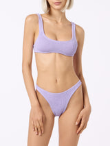 Woman lilac lurex tiny crinkle bralette bikini Pamy Naomi