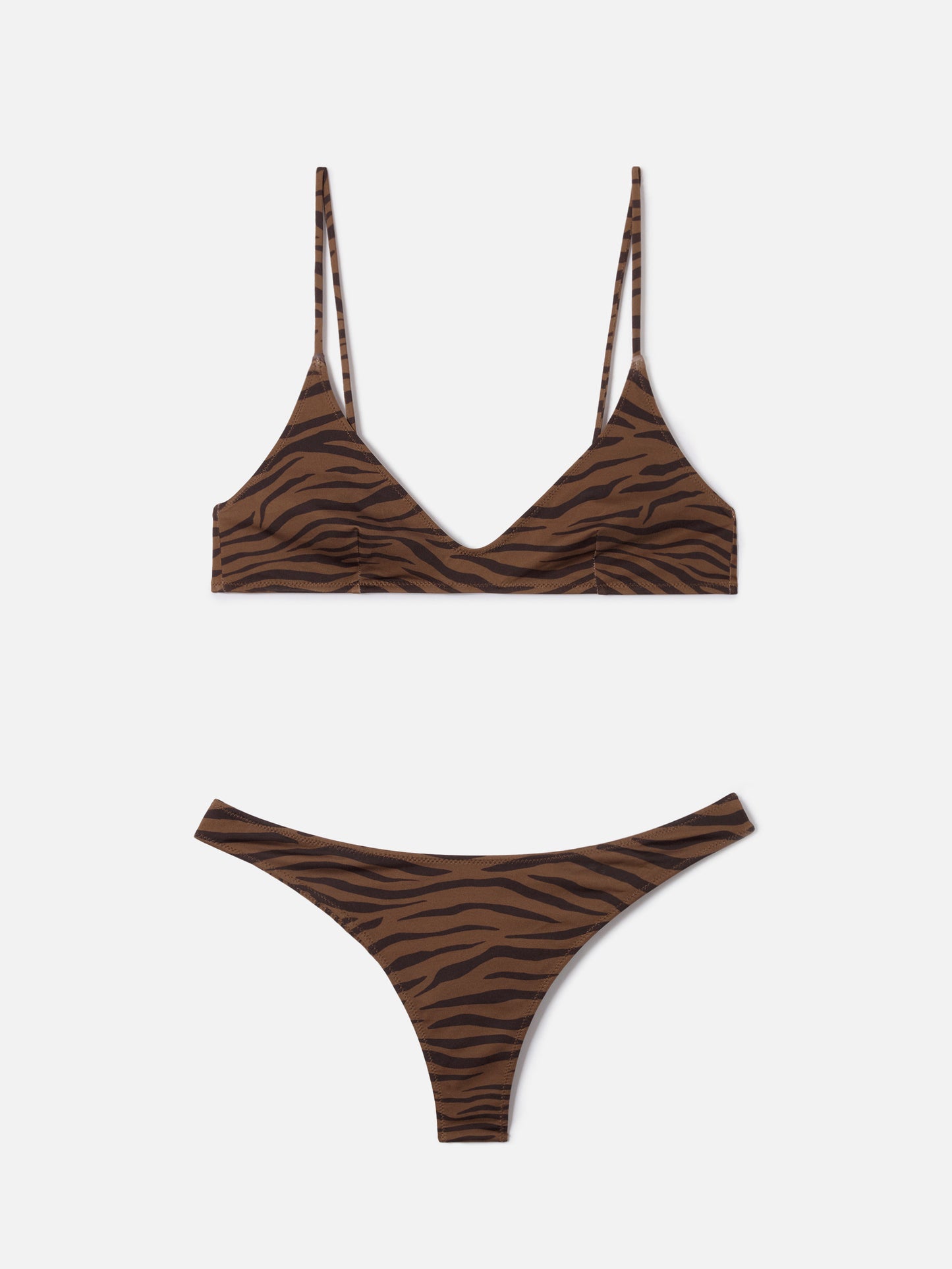 Bikini Panamy bralette con stampa zebrata all-over