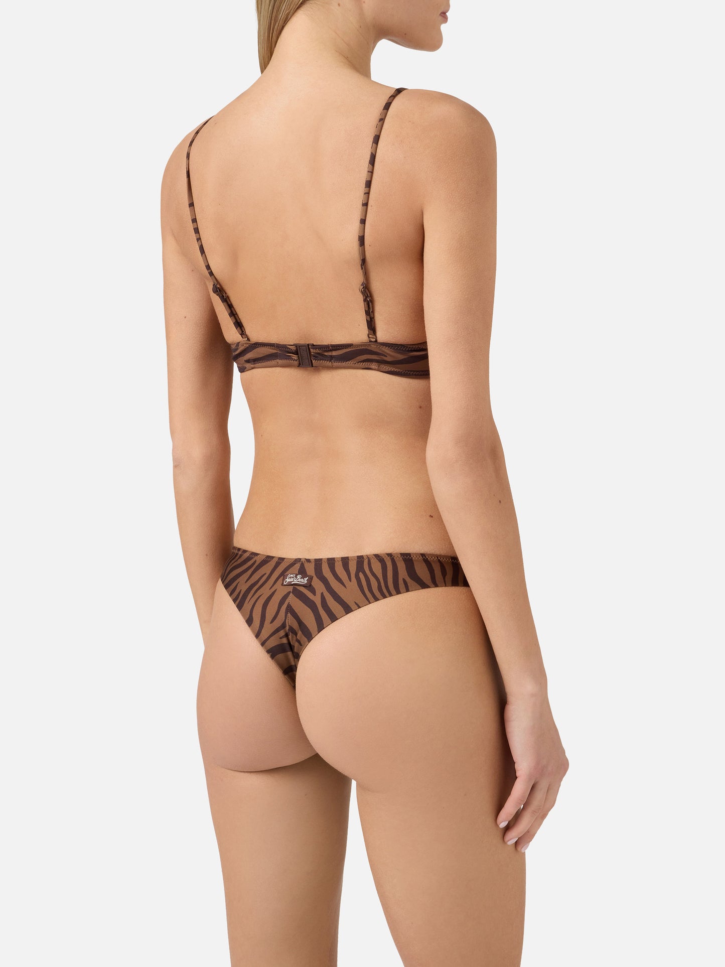 Bikini Panamy bralette con stampa zebrata all-over