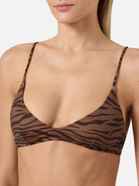 Bikini Panamy bralette con stampa zebrata all-over