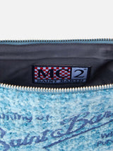 Pouch  Parisienne in tweed blu con catena