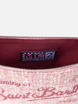 Pink tweed Parisienne pouch with chain