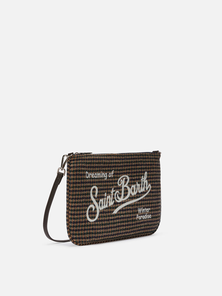 Parisienne Wool Crossbody Bag in houndstooth wool blend
