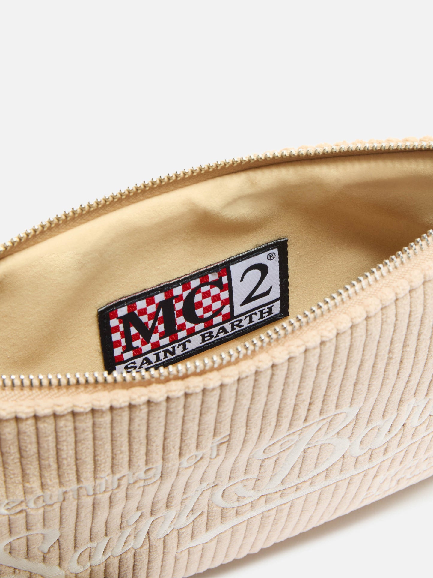 Borsa crossbody Parisienne Corduroy in velluto a coste beige