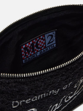 Parisienne Tweed Crossbody Bag in black tweed