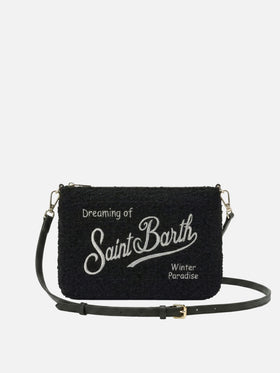 Parisienne Tweed Crossbody Bag in black tweed
