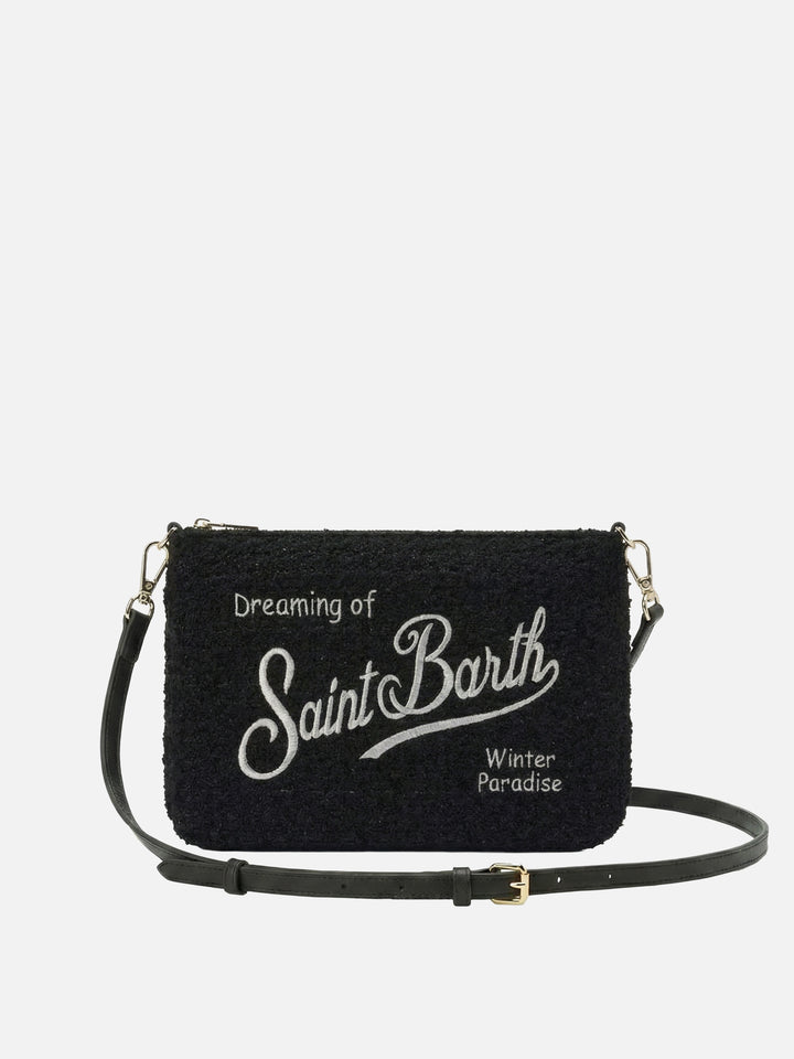 Parisienne Tweed Crossbody Bag in black tweed