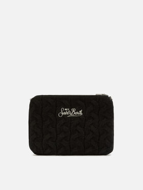 Parisienne Wool Braid Crossbody Bag in black braided wool blend