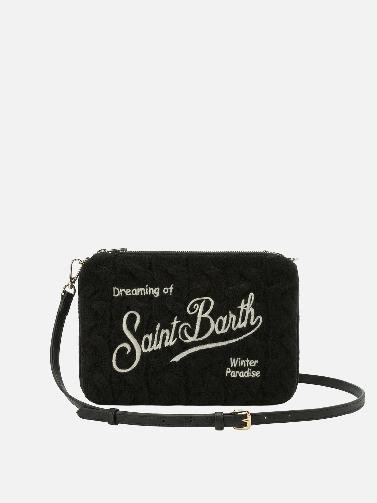 Parisienne Wool Braid Crossbody Bag in black braided wool blend