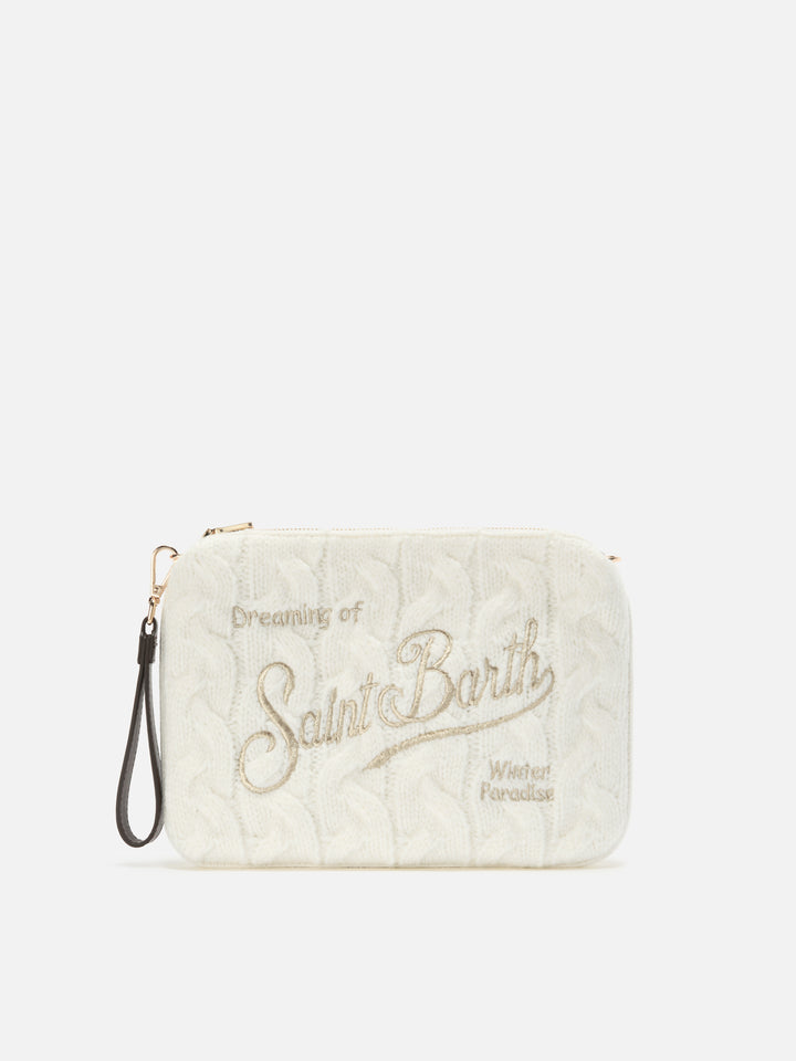 Parisienne Wool Braid Crossbody Bag in white braided wool blend