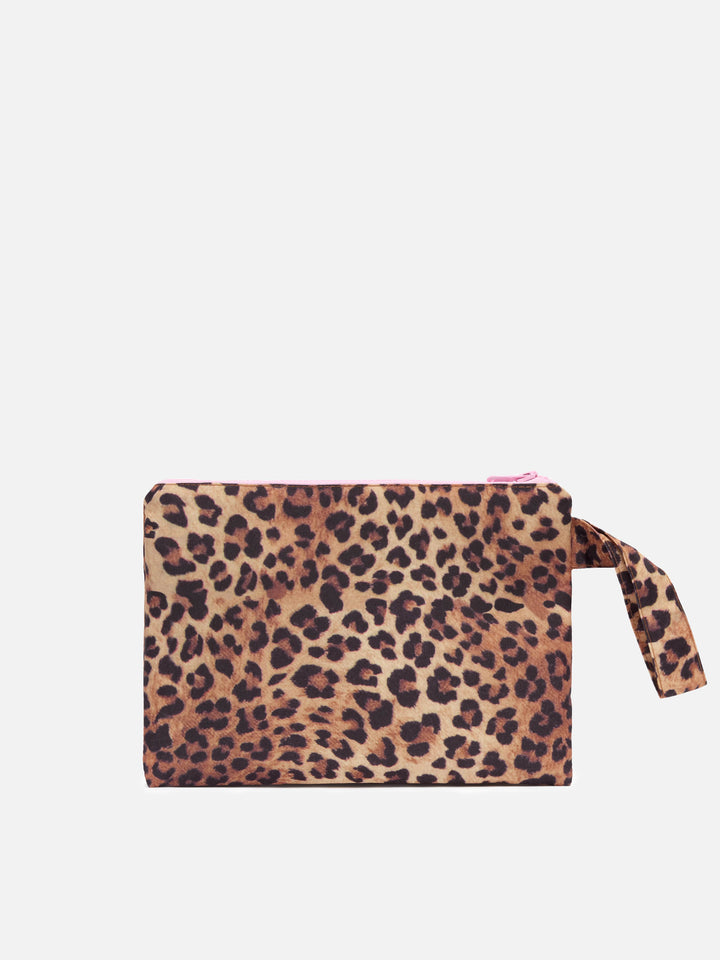Pochette Pareasy in nylon con stampa animalier