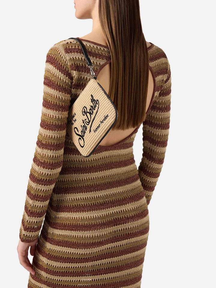 Mini Parisienne pouch with black details removable shoulder strap