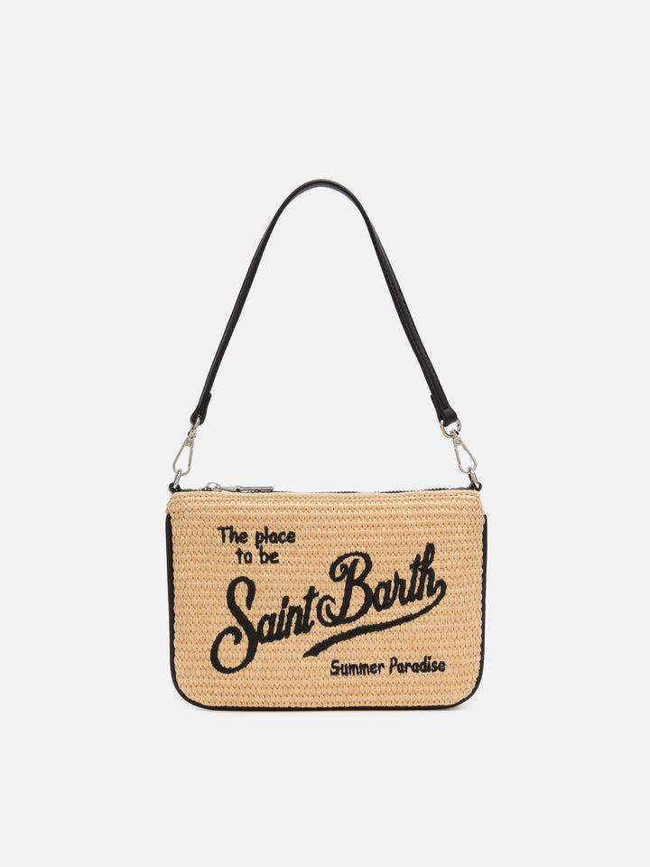 Parisienne Mini pouch effetto paglia beige