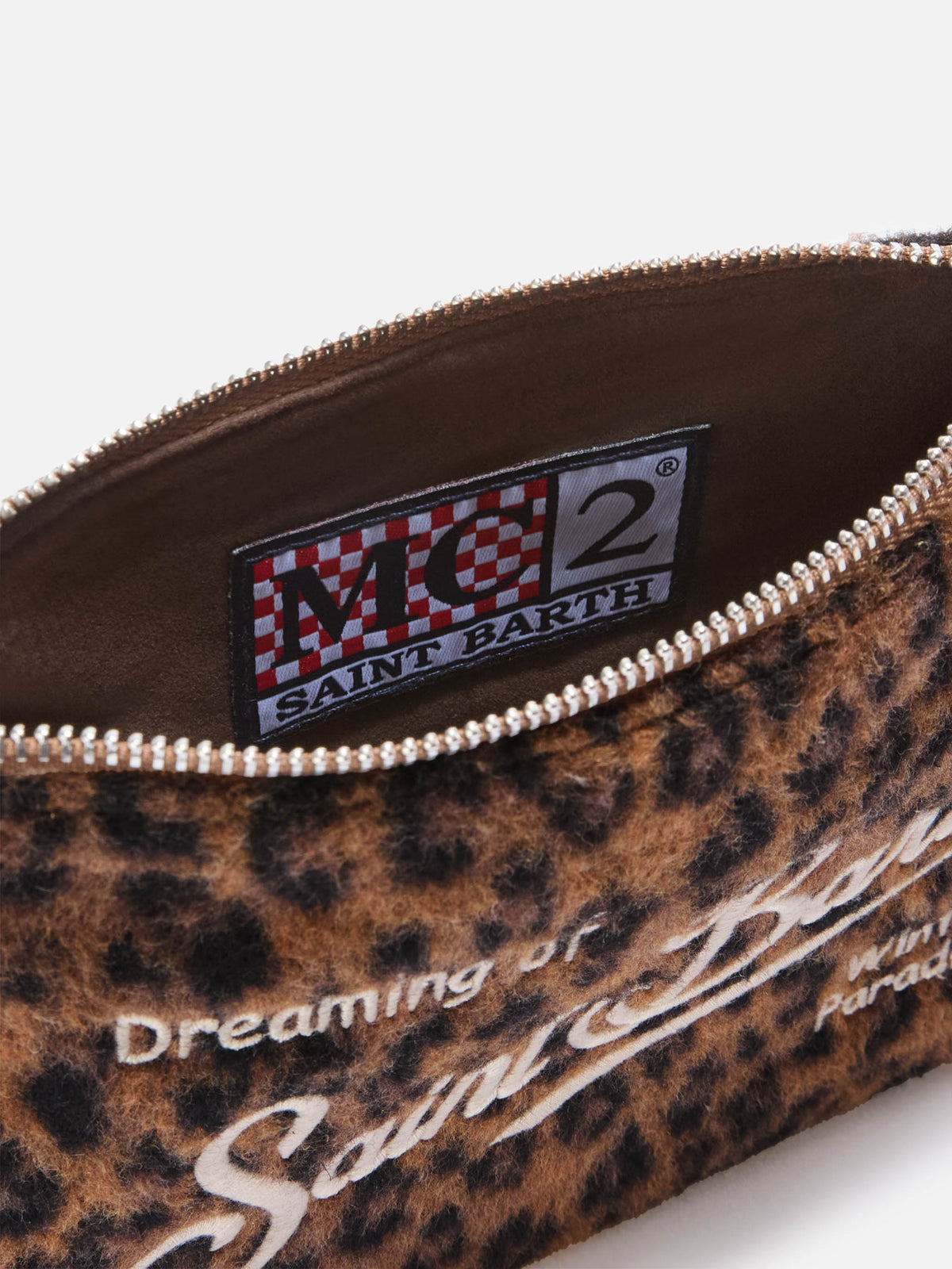 Mini Parisienne Schultertasche aus Filz mit Leopardenmuster 