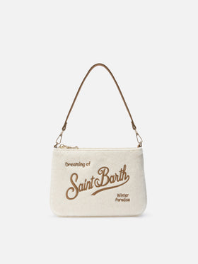 Parisienne Mini Shoulder Bag in white wool blend