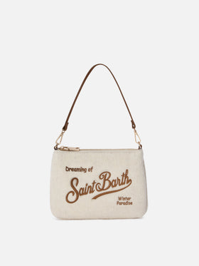 Off-white Mini Parisienne Schultertasche aus Filz mit Logostickerei 