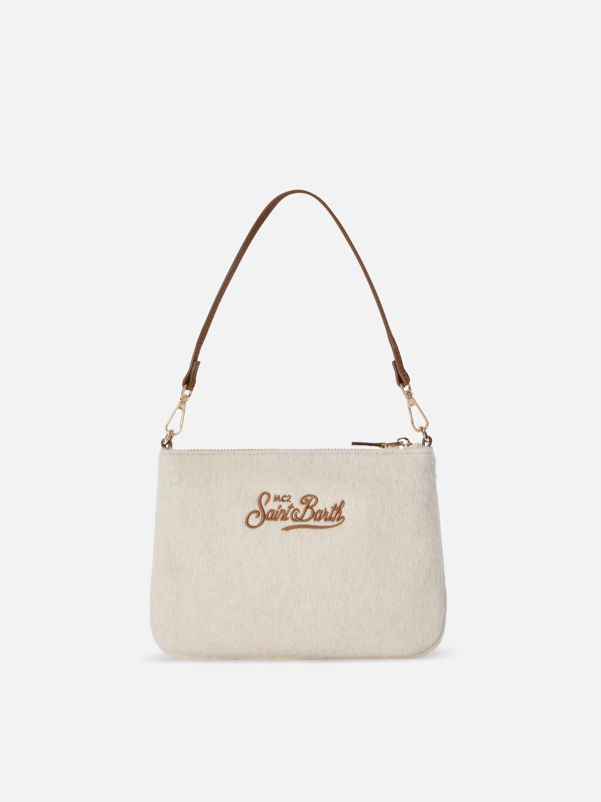 Off-white Mini Parisienne Schultertasche aus Filz mit Logostickerei 