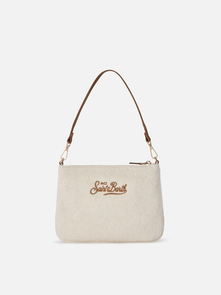 Off-white Mini Parisienne Schultertasche aus Filz mit Logostickerei 