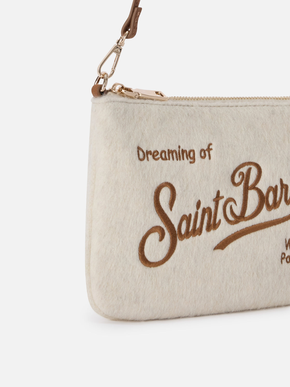Off-white Mini Parisienne Schultertasche aus Filz mit Logostickerei 