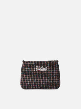Parisienne Mini Shoulder Bag in shiny black tweed