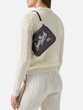 Parisienne Mini Shoulder Bag in shiny black tweed