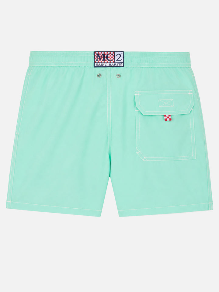 Short de bain léger classique vert sauge Patmos 