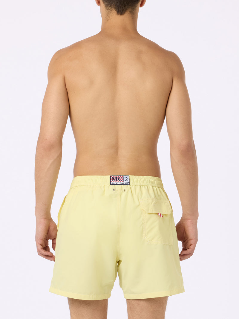 Man pale yellow mid-length swim shorts Patmos