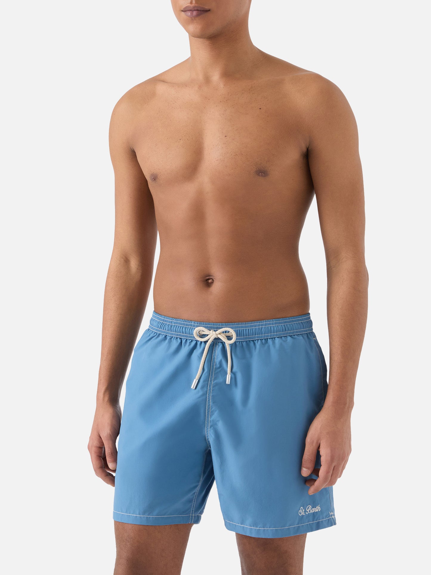 Patmos swim shorts in solid dusty blue