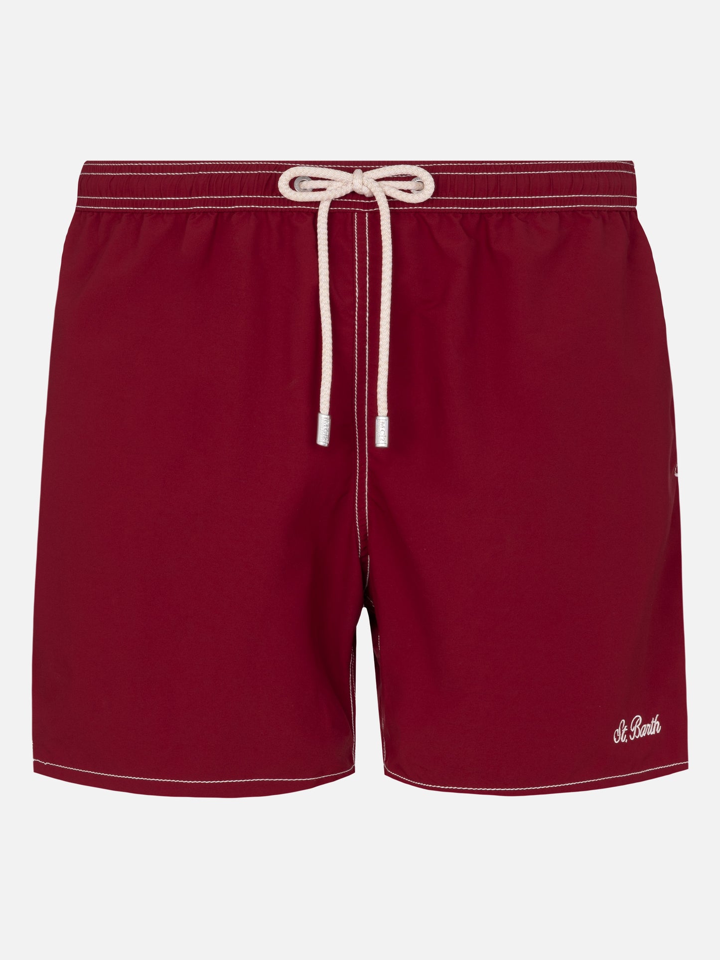 Burgundy mid-length classic light swim shorts Patmos - MC2 Saint Barth