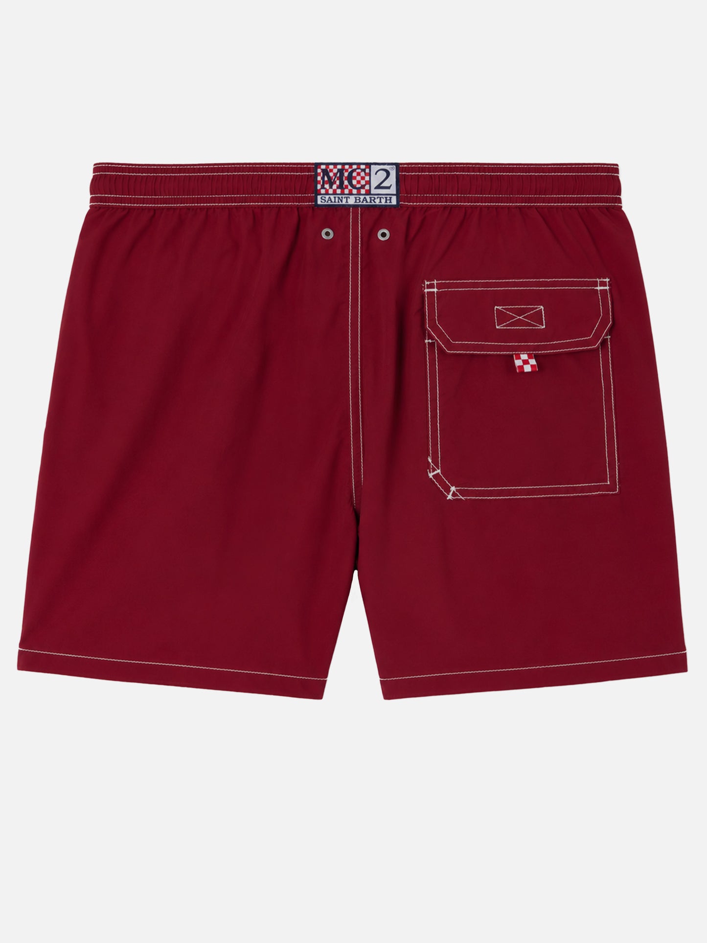 Burgundy mid-length classic light swim shorts Patmos