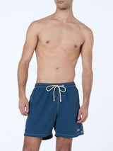 Herren himmelblaue mittellange Badeshorts Patmos