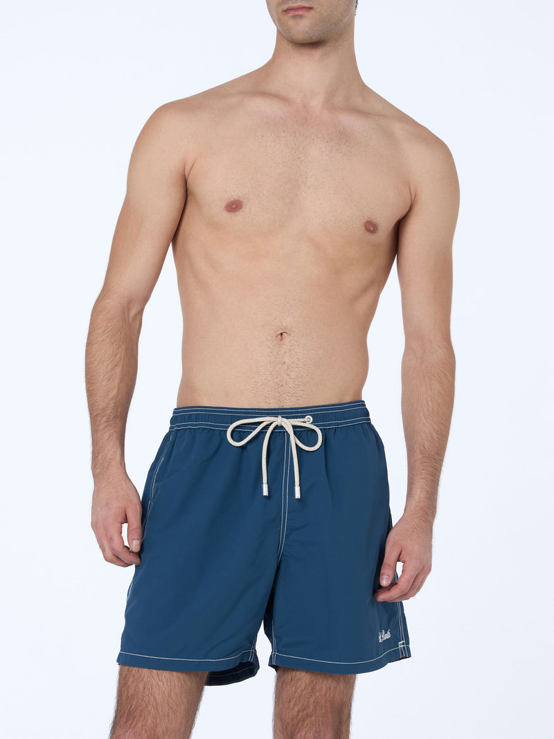 Herren himmelblaue mittellange Badeshorts Patmos