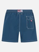 Herren himmelblaue mittellange Badeshorts Patmos