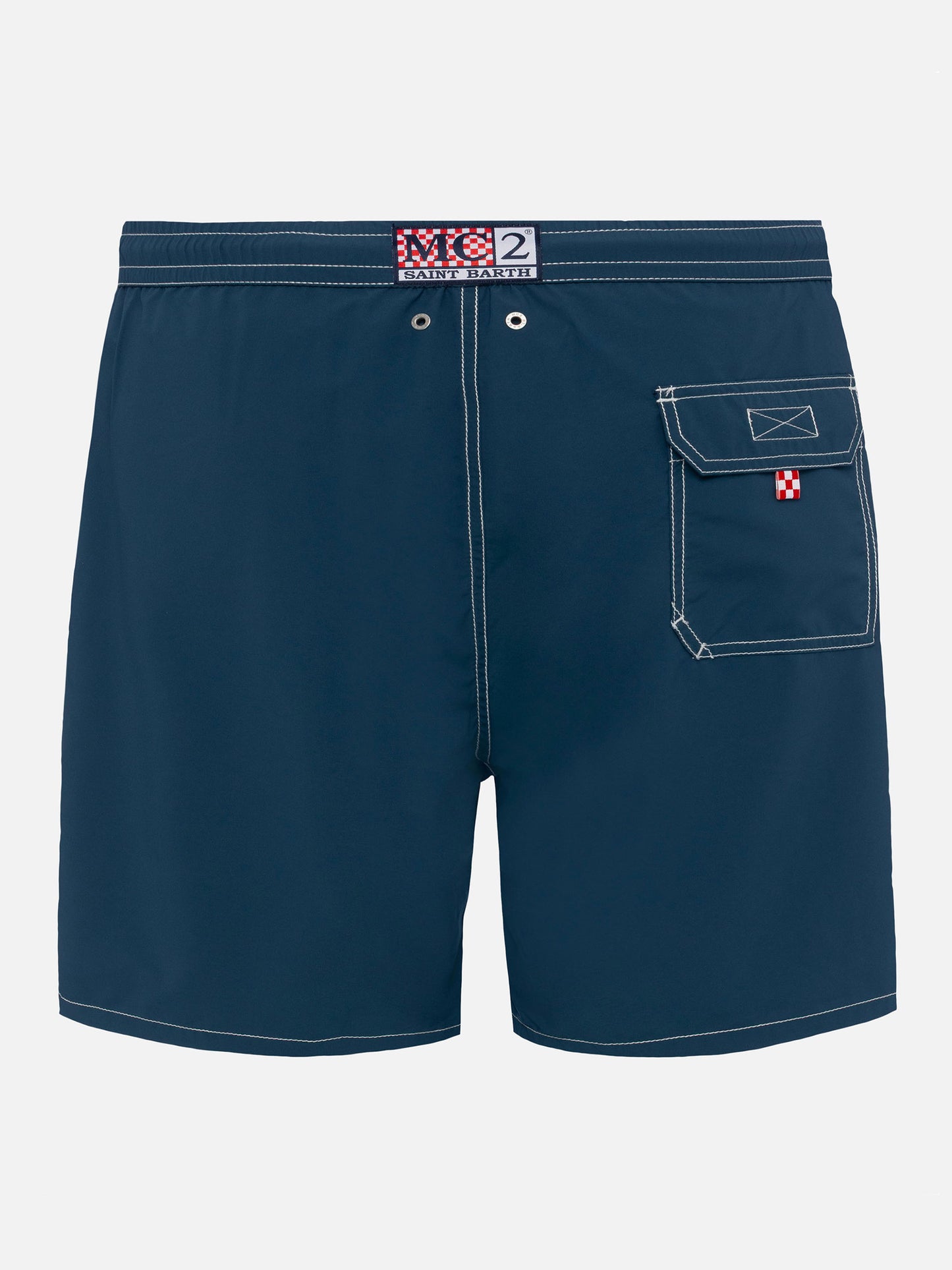 Hellblaue, mittellange, klassische Badehose von Patmos