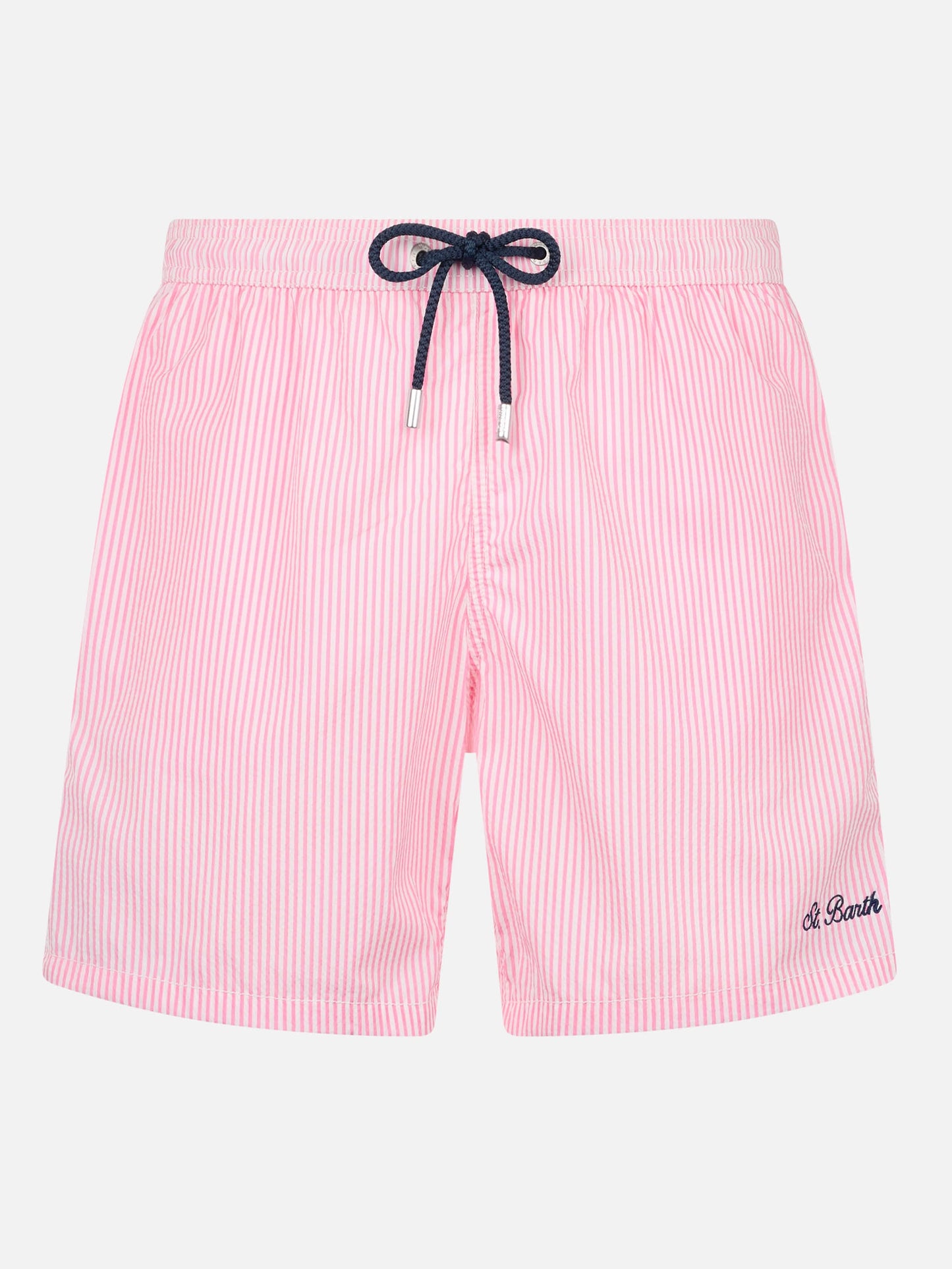 Seersucker pink striped classic light swim shorts Patmos