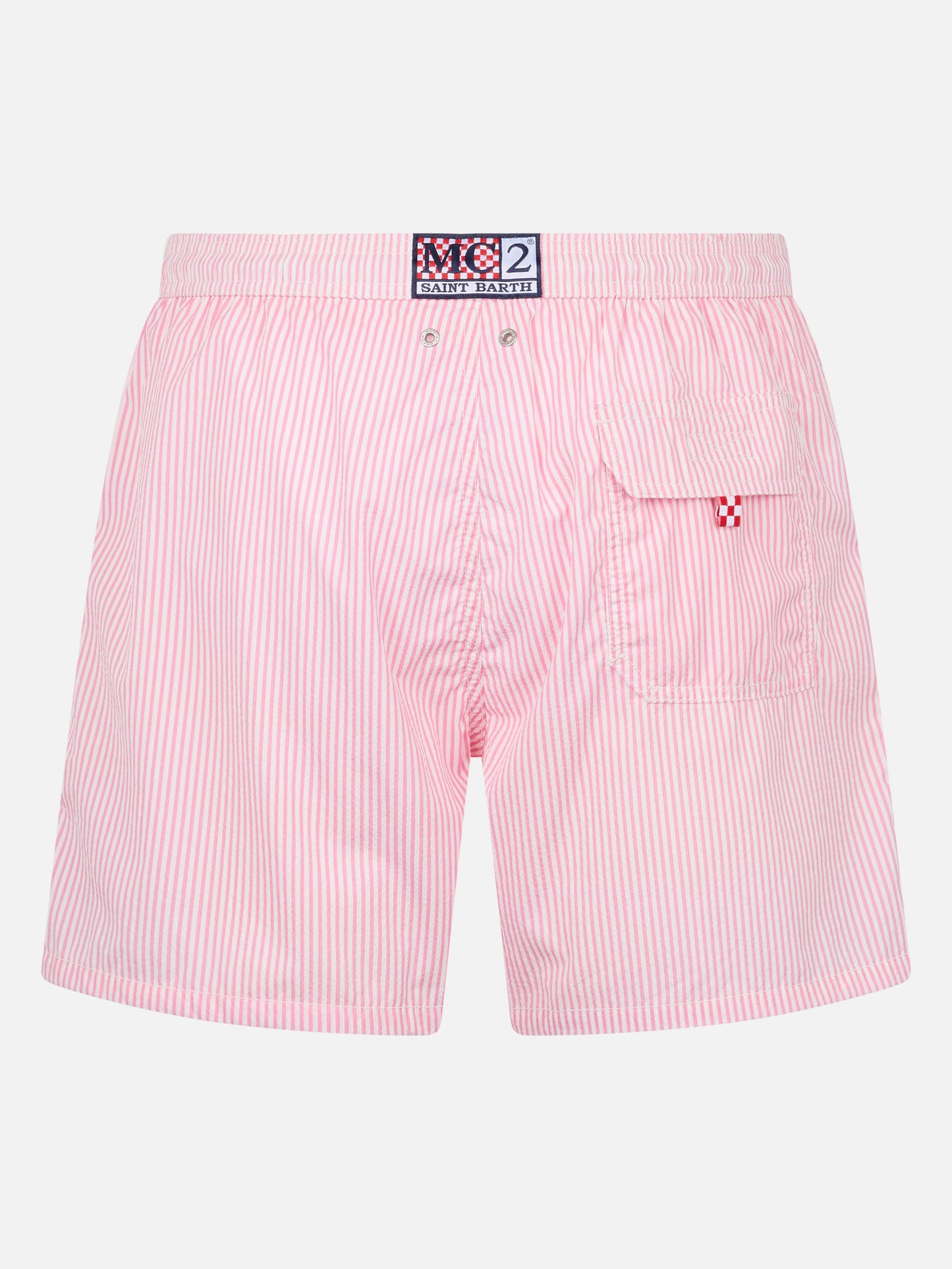 Seersucker pink striped classic light swim shorts Patmos