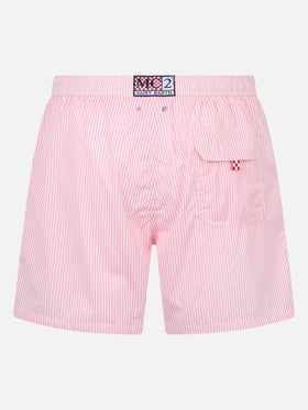 Seersucker pink striped classic light swim shorts Patmos