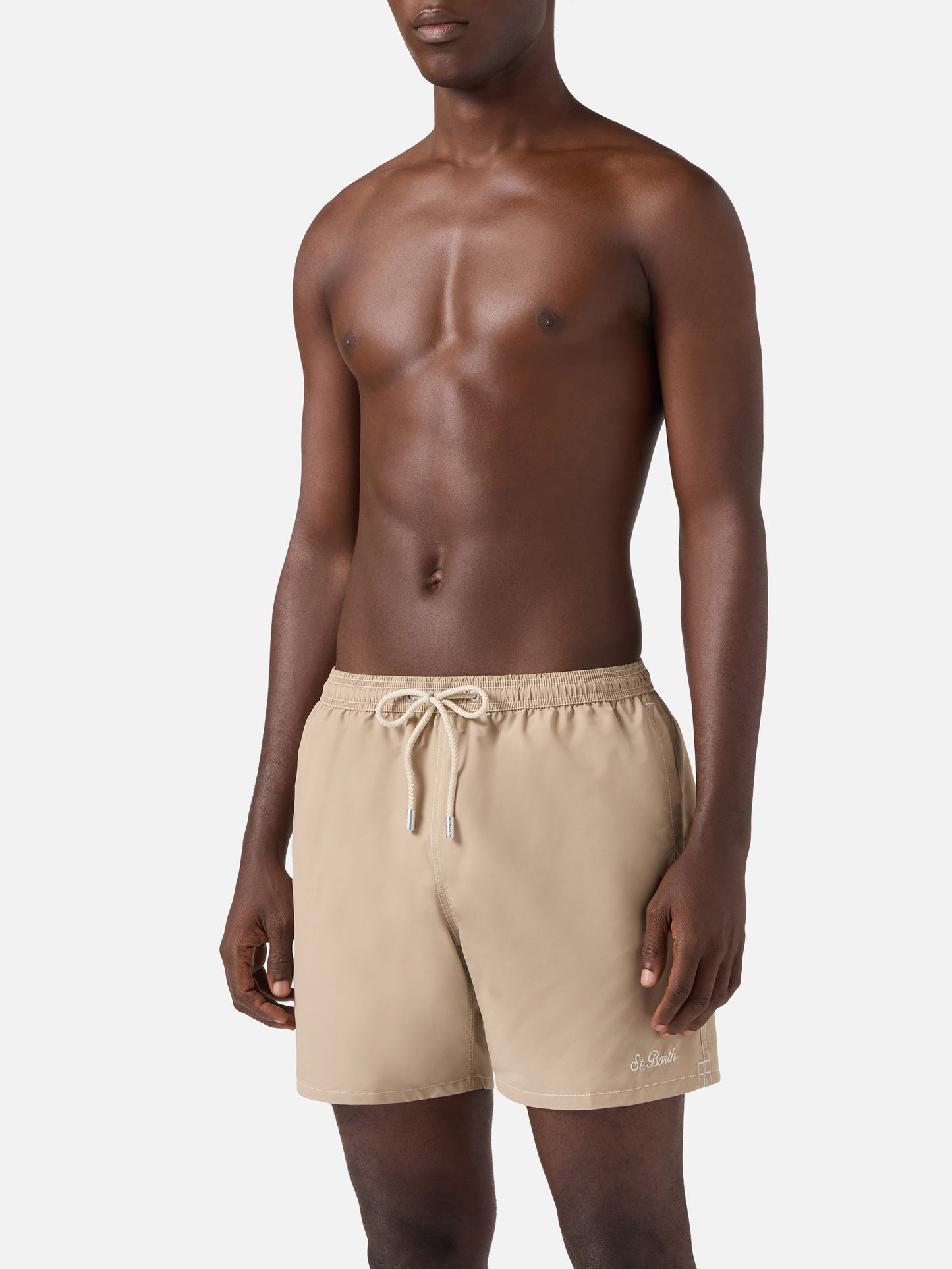 Patmos swim shorts in solid beige
