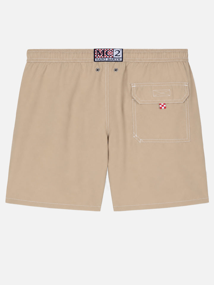 Beige mid-length classic light swim shorts Patmos