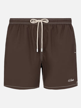Camel mid-length classic light swim shorts Patmos